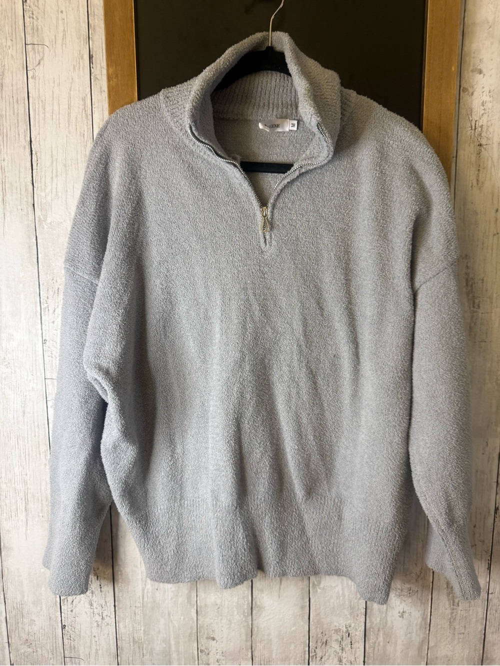 Women’s 1/4 Zip M Gray Pullover Soft Top Sweatshirt